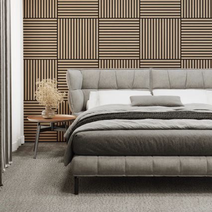 Set of 4 DANVIKEN acoustic wall panels 60x60 cm, oak