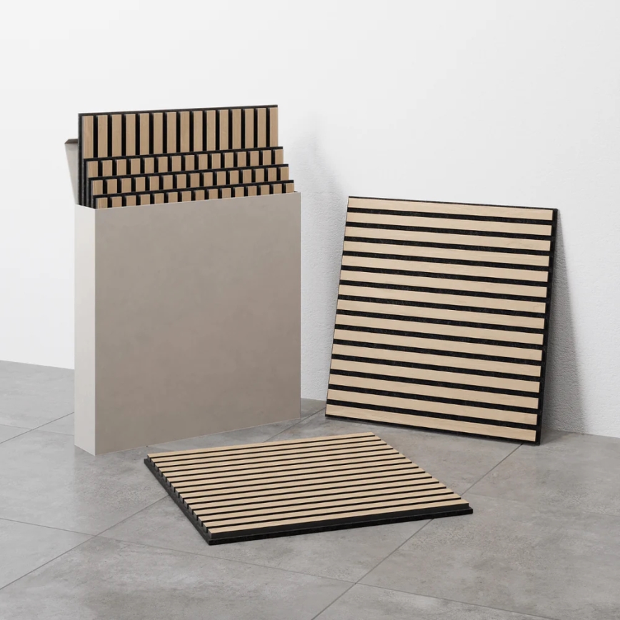 Set of 4 DANVIKEN acoustic wall panels 60x60 cm, oak