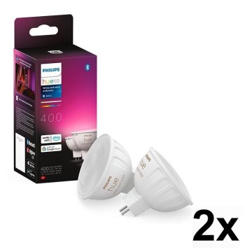 Set of 4 LED RGBW Dimmable Bulbs Philips Hue White and Color Ambiance GU5.3/MR16/6.3W/12V 2000-6500K