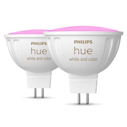 Set of 4 LED RGBW Dimmable Bulbs Philips Hue White and Color Ambiance GU5.3/MR16/6.3W/12V 2000-6500K