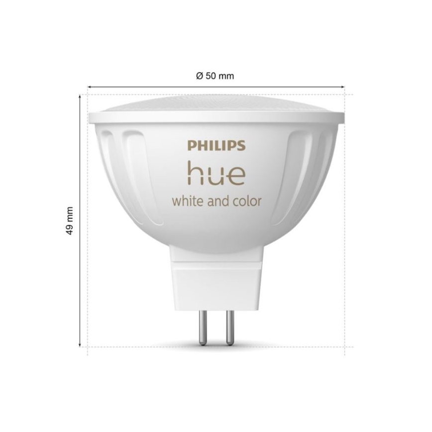 Set of 4 LED RGBW Dimmable Bulbs Philips Hue White and Color Ambiance GU5.3/MR16/6.3W/12V 2000-6500K