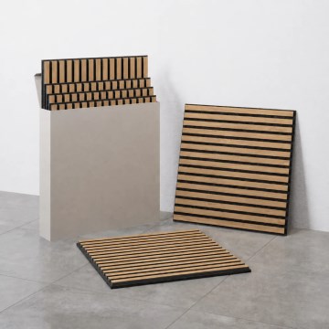 Set of 4 VASAVIK 60 x 60 cm acoustic wall panels, oiled oak