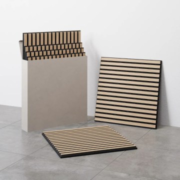 Set of 4 VASAVIK acoustic wall panels 60x60 cm Natural Oak