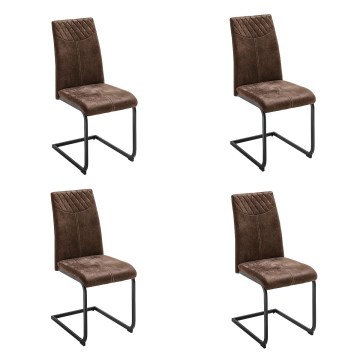 Set of 4 VIVIEN dining chairs, brown