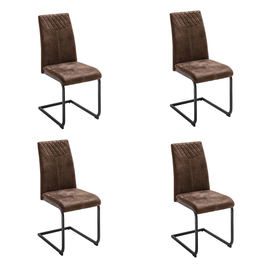 Set of 4 VIVIEN dining chairs, brown