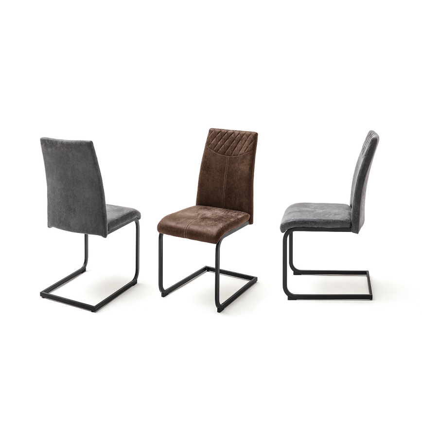 Set of 4 VIVIEN dining chairs, brown