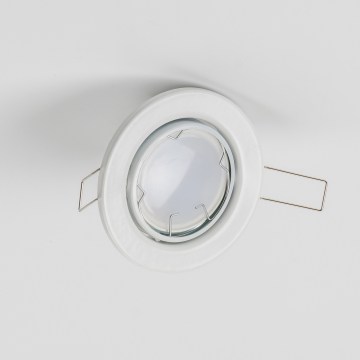Set of 5 bathroom recessed downlights, 1x GU10/4W/230V, IP23, white