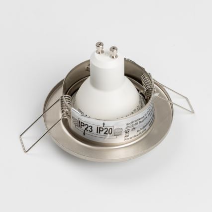 SET of 5 bathroom recessed downlights 1xGU10/4W/230V IP23 matte chrome