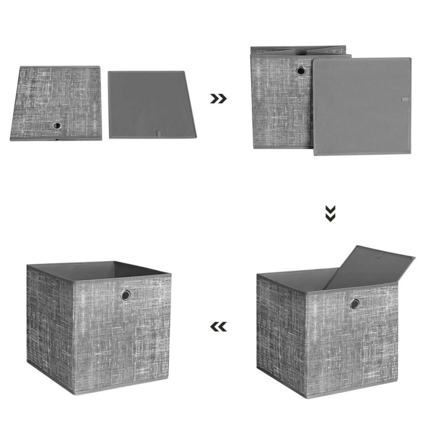 Set of 6 CURAN storage boxes 30x30x30 cm grey