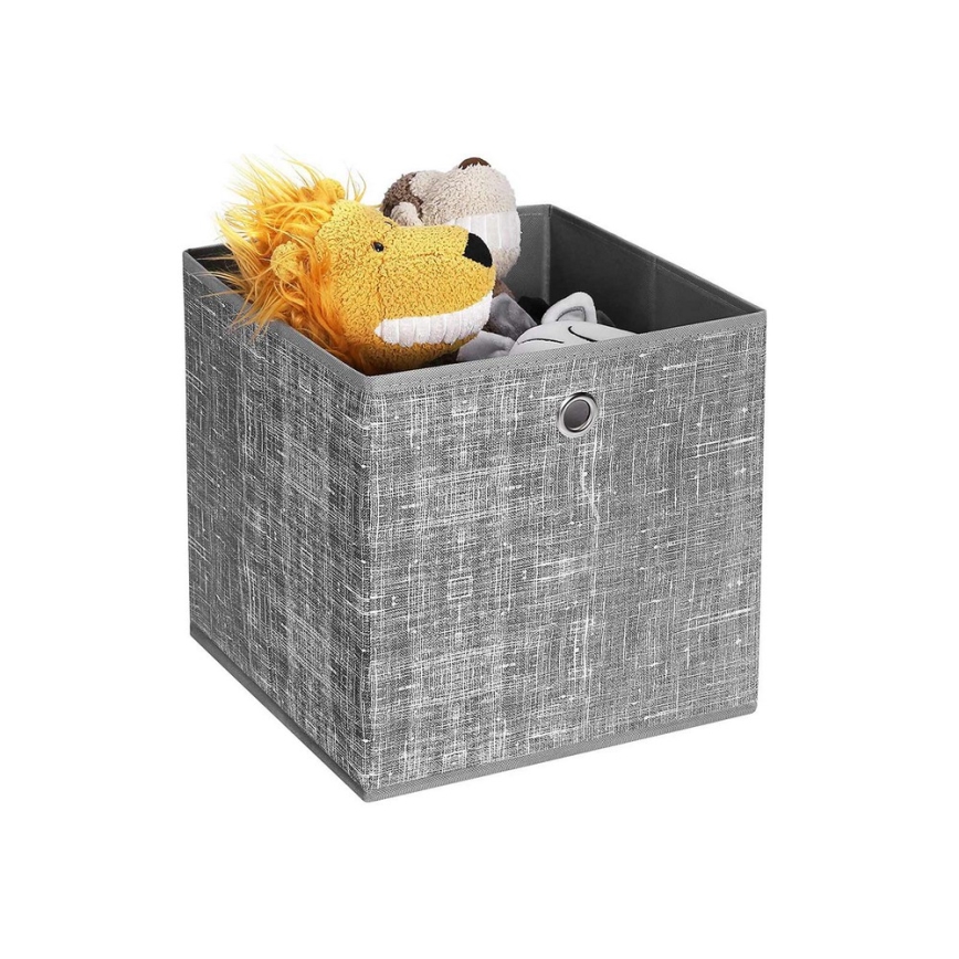 Set of 6 CURAN storage boxes 30x30x30 cm grey