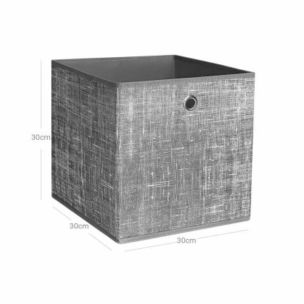Set of 6 CURAN storage boxes 30x30x30 cm grey