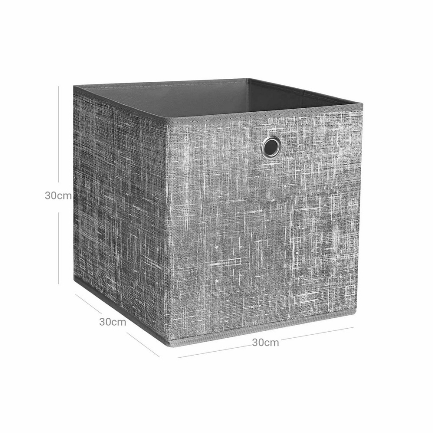 Set of 6 CURAN storage boxes 30x30x30 cm grey