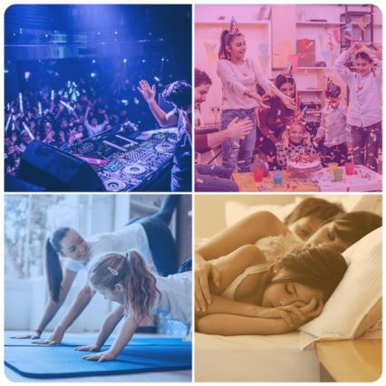 Set of 6 LED RGBW Dimmable MESH GU10 Bulbs 6.5W 230V 2700–6500K + Remote Control - Aigostar