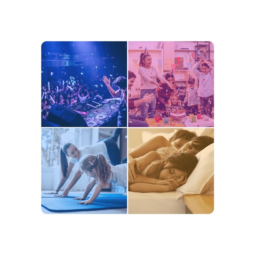 Set of 6 LED RGBW Dimmable MESH GU10 Bulbs 6.5W 230V 2700–6500K + Remote Control - Aigostar