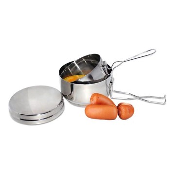 Set of camping cookware 2 pcs stainless steel