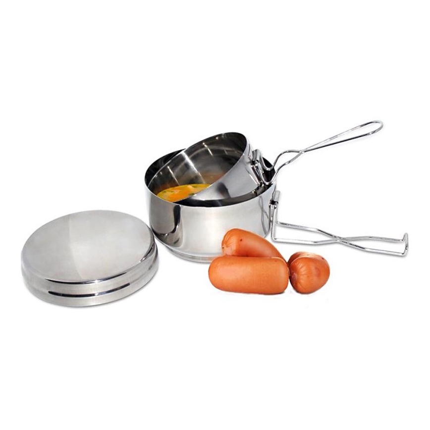Set of camping cookware 2 pcs stainless steel