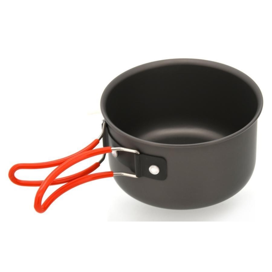 Set of camping cookware with a sponge 4pcs