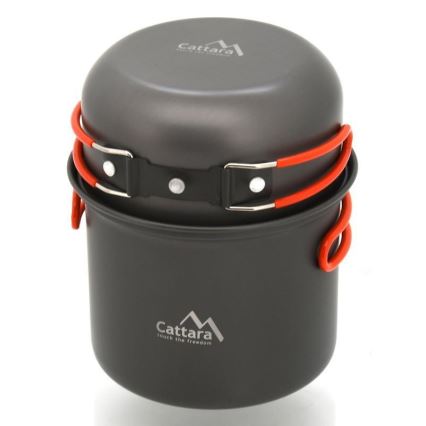 Set of camping cookware with a sponge 4pcs