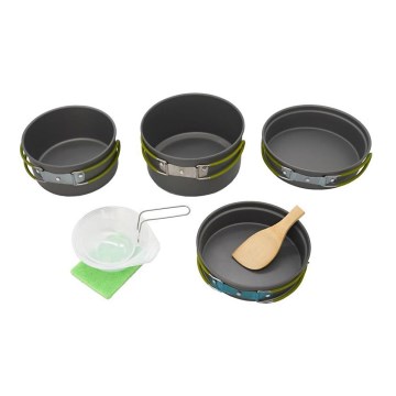 Set of camping cookware with accessories 9pcs