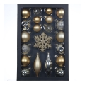 Set of Christmas ornaments 25 pcs gold/silver