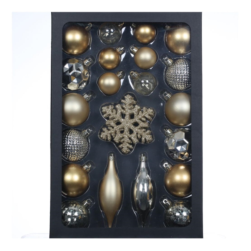Set of Christmas ornaments 25 pcs gold/silver