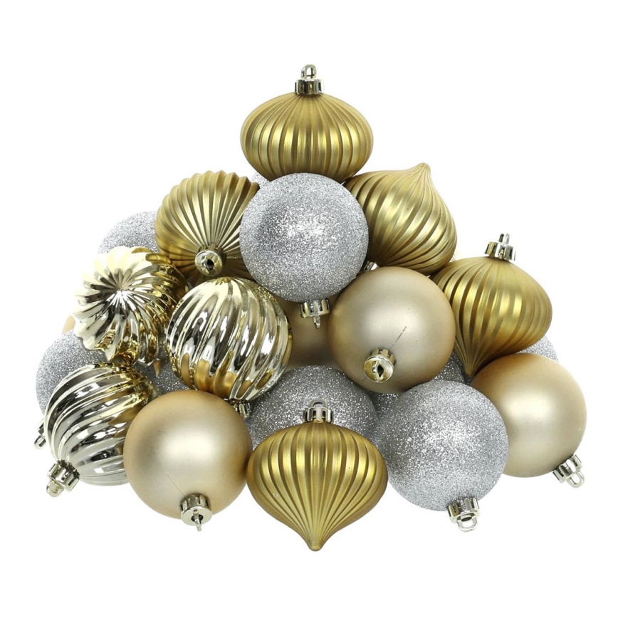 Set of Christmas ornaments 30 pcs gold/silver