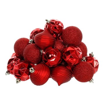 Set of Christmas ornaments 30 pcs red