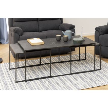 Set of coffee tables ALMA 3 pcs anthracite