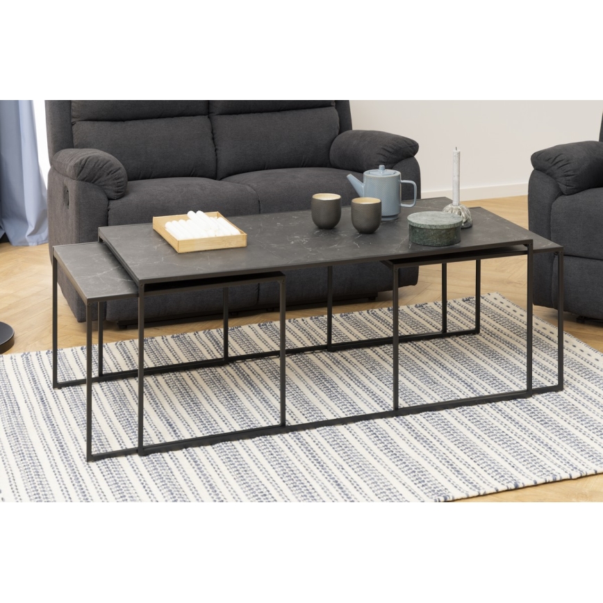 Set of coffee tables ALMA 3 pcs anthracite