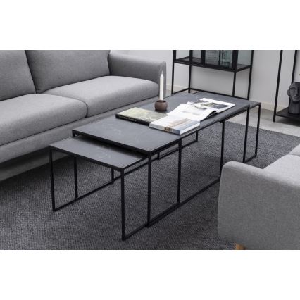 Set of coffee tables ALMA 3 pcs anthracite