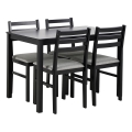 Set of dining table and 4 chairs EMILY black