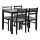 Set of dining table and 4 chairs EMILY black