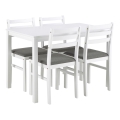 Set of dining table and 4 chairs EMILY white