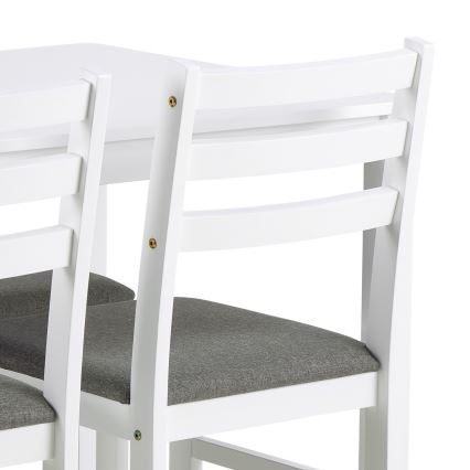 Set of dining table and 4 chairs EMILY white