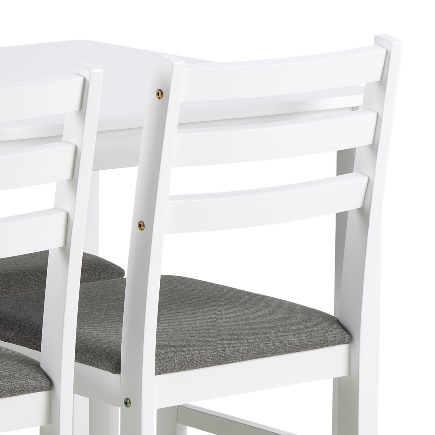 Set of dining table and 4 chairs EMILY white