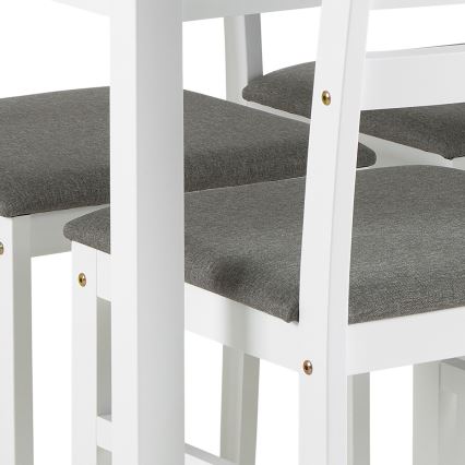 Set of dining table and 4 chairs EMILY white