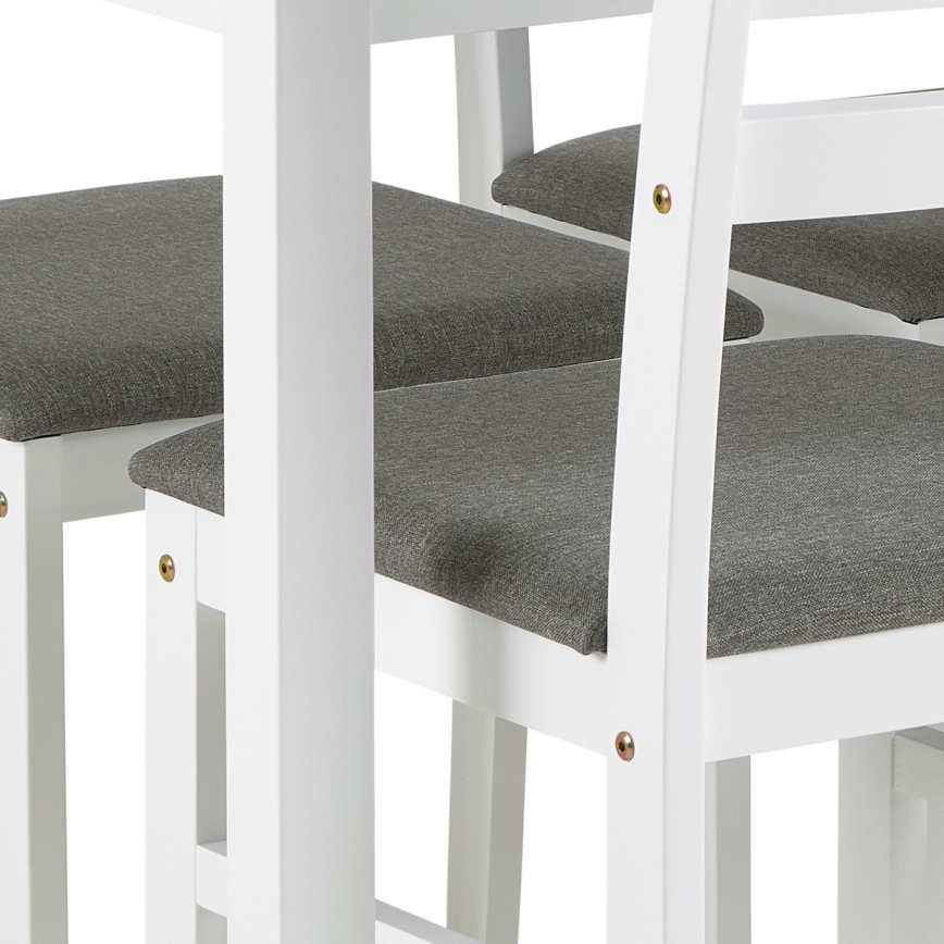 Set of dining table and 4 chairs EMILY white