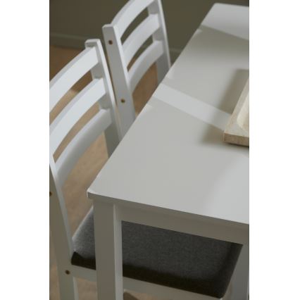 Set of dining table and 4 chairs EMILY white