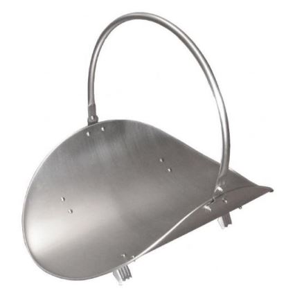 Set of fireplace tools and basket for wood with a handle 5 pcs matte chrome