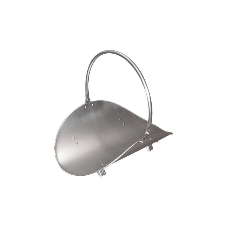Set of fireplace tools and basket for wood with a handle 5 pcs matte chrome