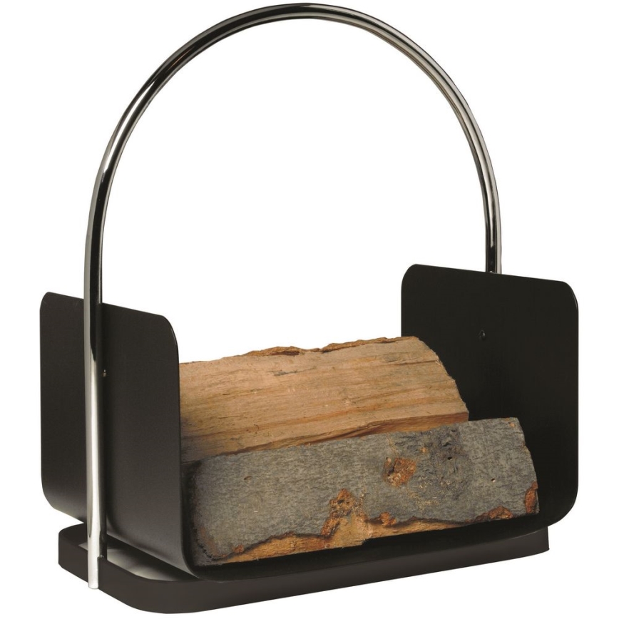 Set of fireplace tools and basket for wood with a handle 6 pcs anthracite