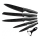 Set of kitchen knives 5 pcs + peeler marble/black