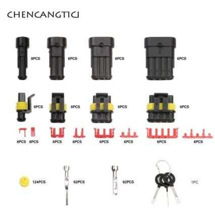 Set of waterproof car connectors AMP Tyco 353 pcs