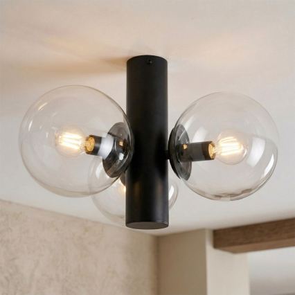 SFERIO Ceiling Light 3x E14/5W/230V Black/Clear