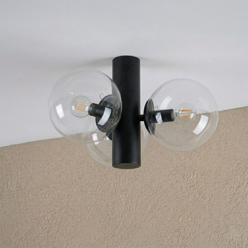 SFERIO Ceiling Light 3x E14/5W/230V Black/Clear