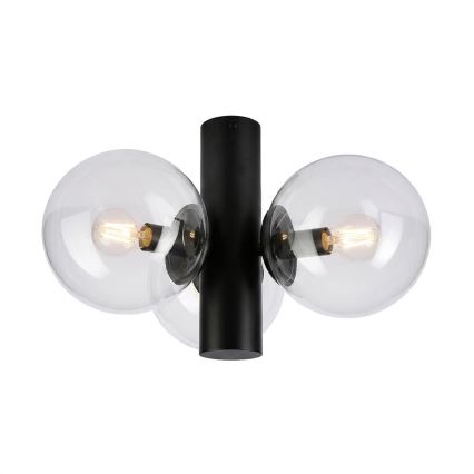 SFERIO Ceiling Light 3x E14/5W/230V Black/Clear