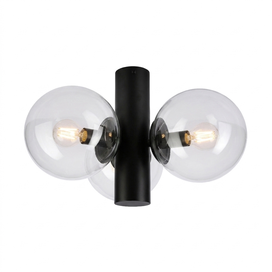 SFERIO Ceiling Light 3x E14/5W/230V Black/Clear