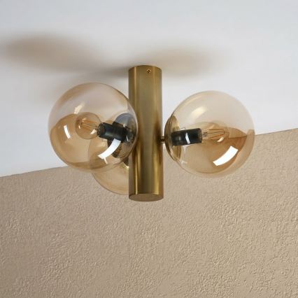 SFERIO Ceiling Light 3xE14/5W/230V, Brass/Smoky Beige
