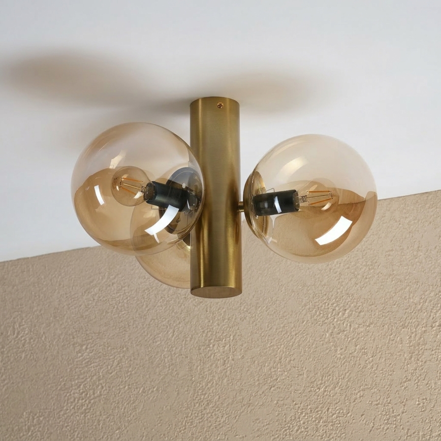 SFERIO Ceiling Light 3xE14/5W/230V, Brass/Smoky Beige
