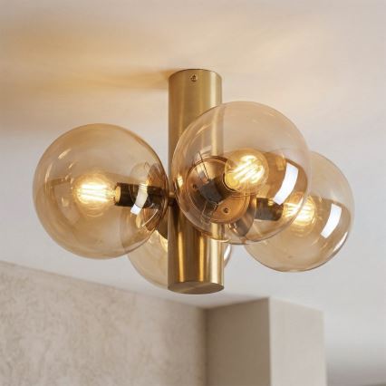 SFERIO ceiling light 4xE14/5W/230V brass/smoky beige